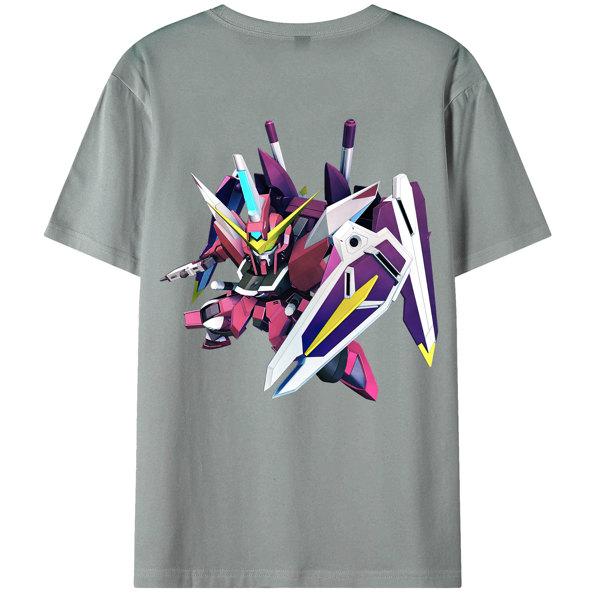 （画像用） 機動戦士ガンダム Mobile Suit Gundam 綿100％ メンズ半袖Tシャツ（バックプリント） 通気性
